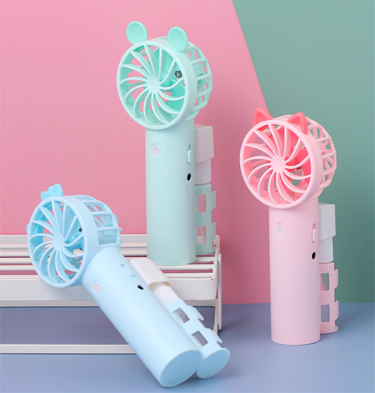 Multi-function hand-held pet cartoon water spray fan water refill device Charging spray USB fan gift