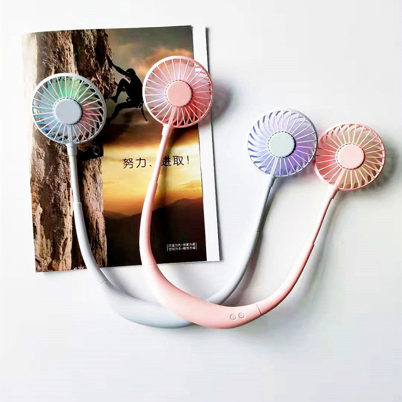 Factory new sports neck fan portable lazy double head fan FB211 sports light fan