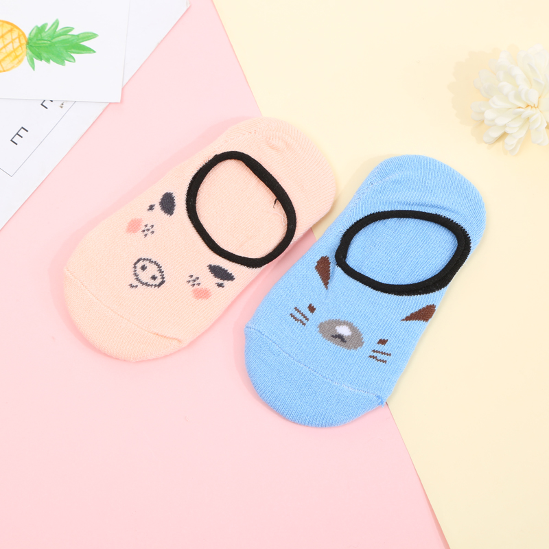 Cute animal head pattern baby cotton socks for spring and autumn, low-top boneless and loose design, newborn baby socks details Picture
