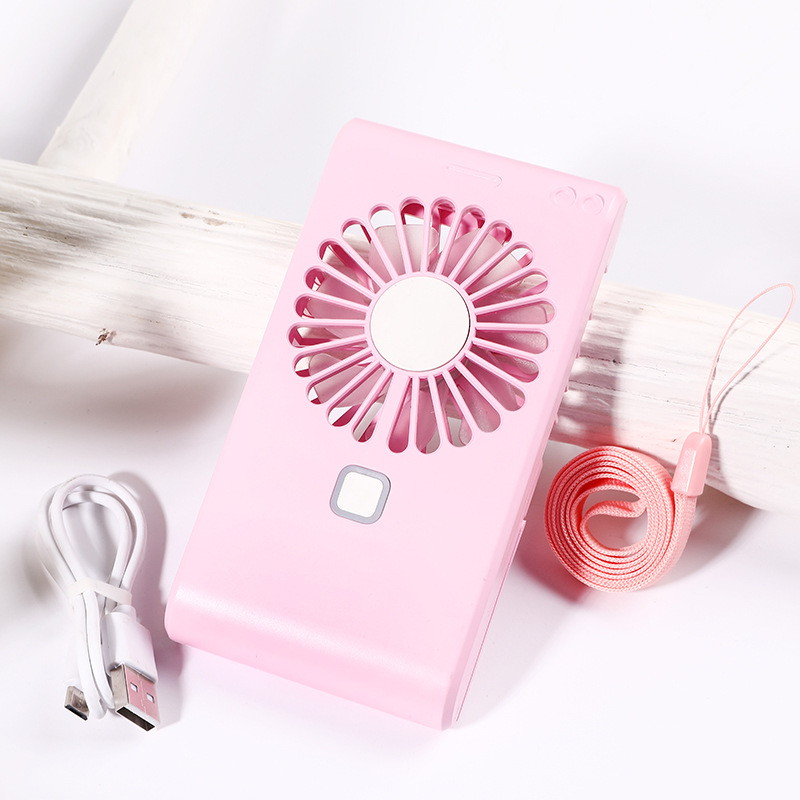 2020 New mini USB fan slide cover hidden mirror fan rechargeable light portable small fan Specification drawing