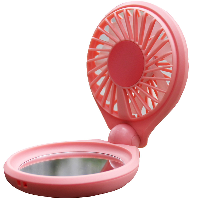 Mini Fan Mirror fan USB fan neck Portable Mini fan Handheld fan with makeup mirror