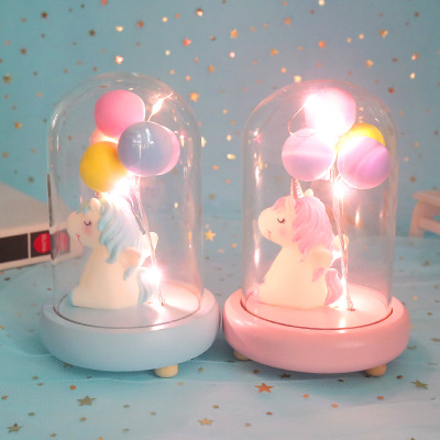 Soft healing unicorn balloon star lamp little night lamp little girl heart lamp bedroom night lamp