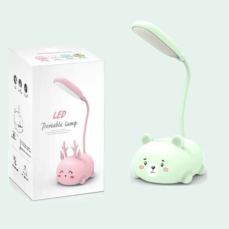 Creative Gift Cartoon bear Animal Mini lamp USB charging LED lamp Student learning eye care book lamp Specification drawing