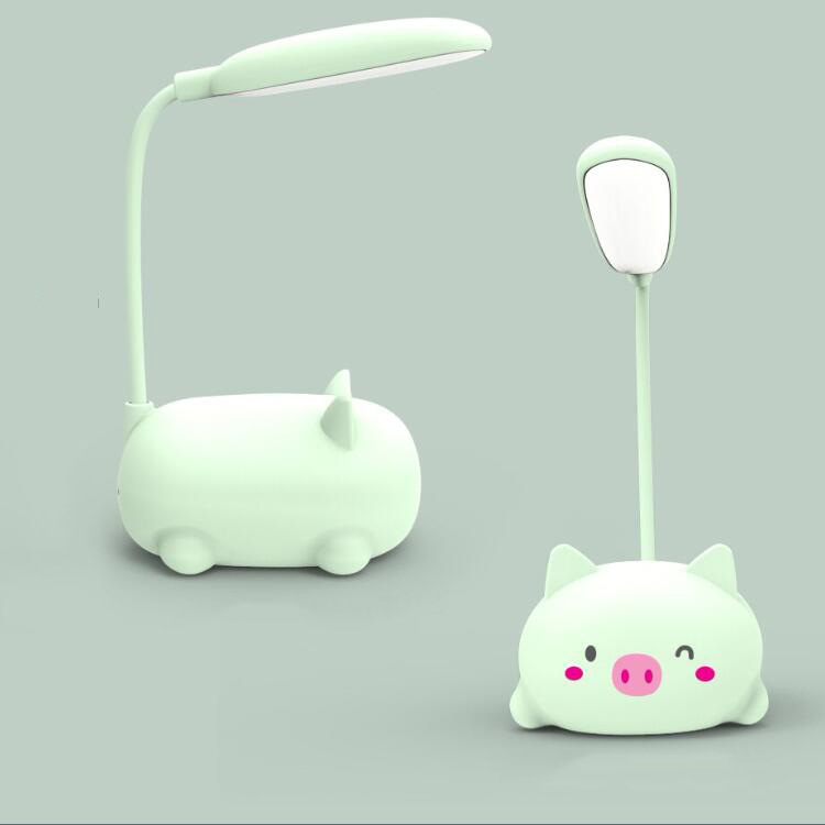 Cute pig Mini Lamp WITH USB charging LED lamp student learning eye care book Lantern Festival energy gift Specification drawing