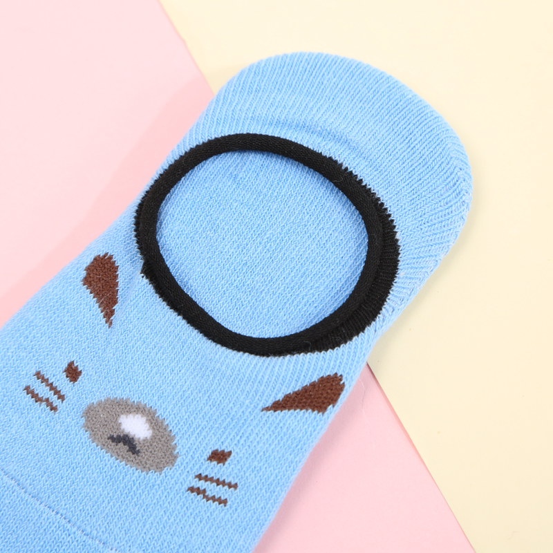 Cute animal head pattern baby cotton socks for spring and autumn, low-top boneless and loose design, newborn baby socks Item Picture