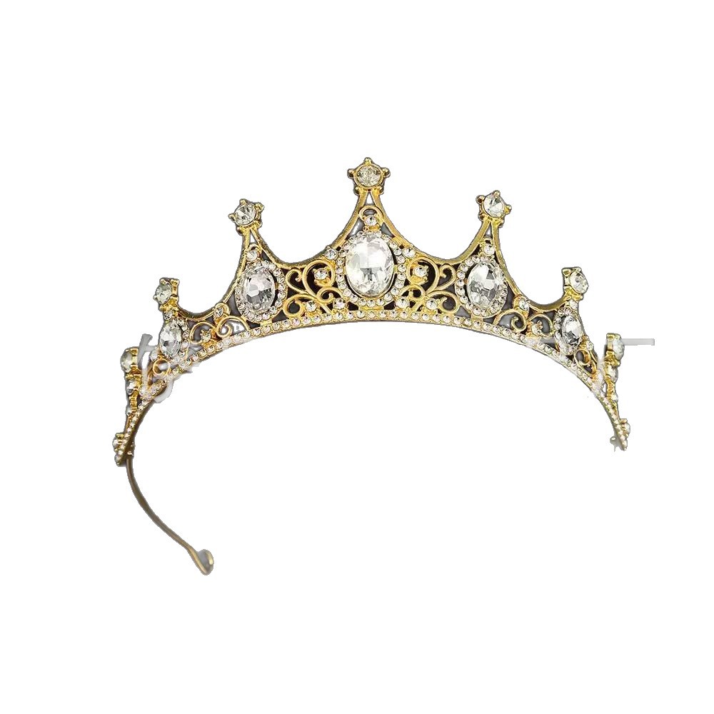 Princess crown headwear, children's crystal girl headband, little girl birthday crown, performance fashion show hair accessory crown Item Picture