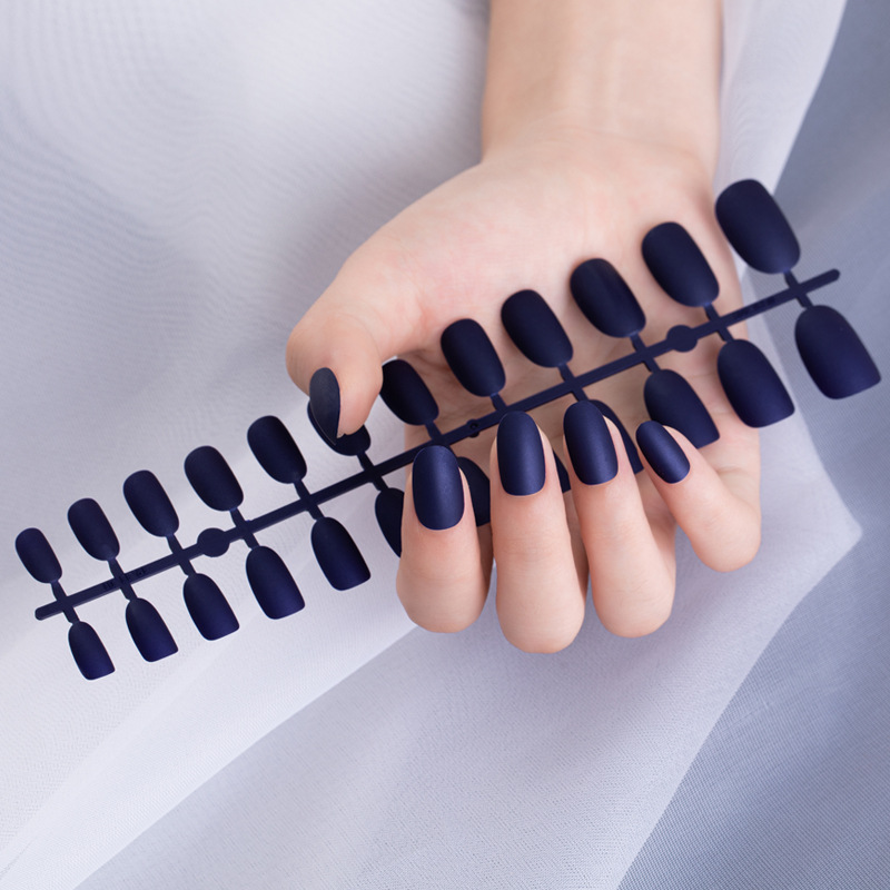 Matte frosted nail patches, 24-piece artificial nail strips, customizable, wearable nail art pieces, versatile details Picture
