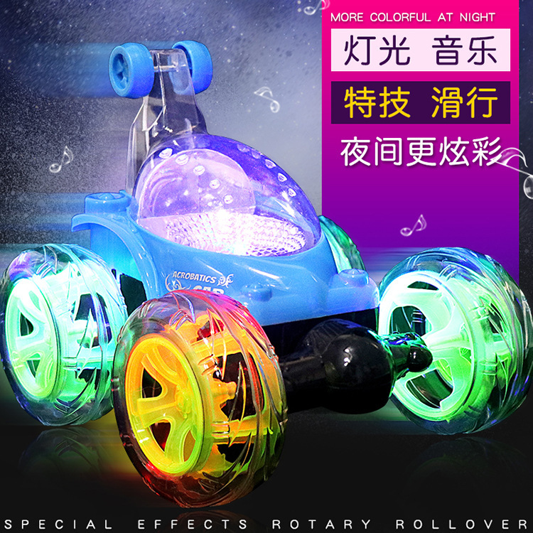 Large rolling stunt car, Douyin of the same style, dump car, charging remote control car, light and music car, children's toy car Specification image