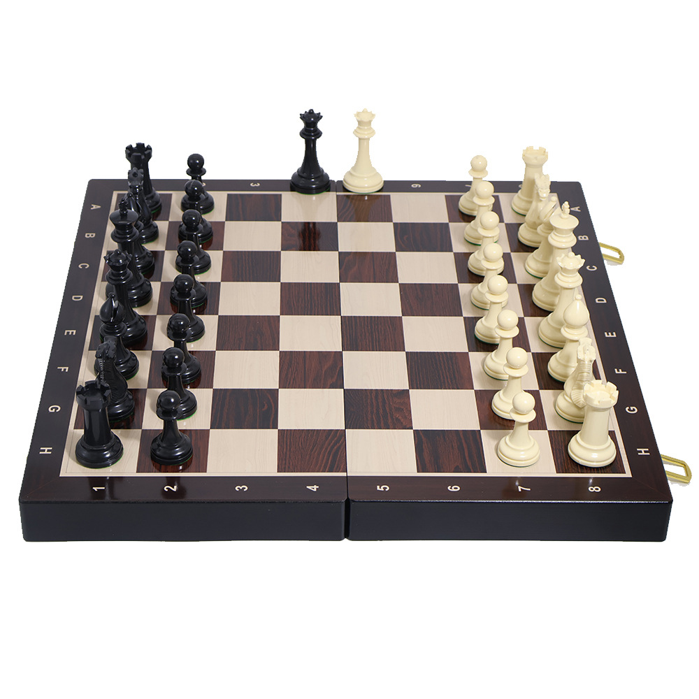 Foldable wooden chess puzzle card game table toys portable storage factory wholesale Specification image