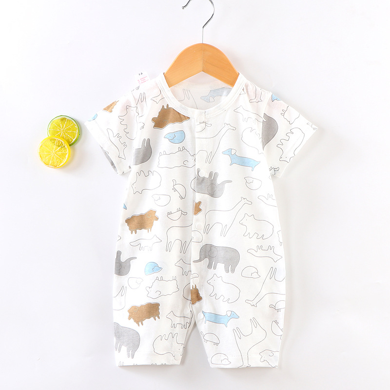 2025 New style baby one-piece suit, newborn crawling suit, short-sleeved thin Hayi infant and toddler clothing, baby farting suit Specification image