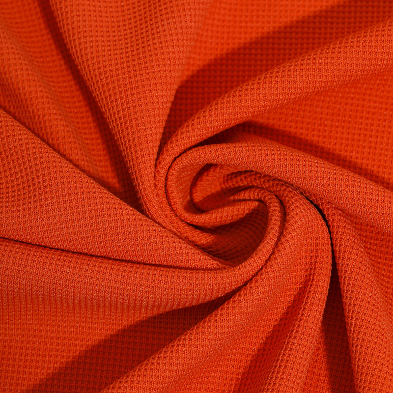 In stock, we offer 220g Cool silk cotton waffle check fabric for fashionable casual wear, sweatshirt and seat cushion