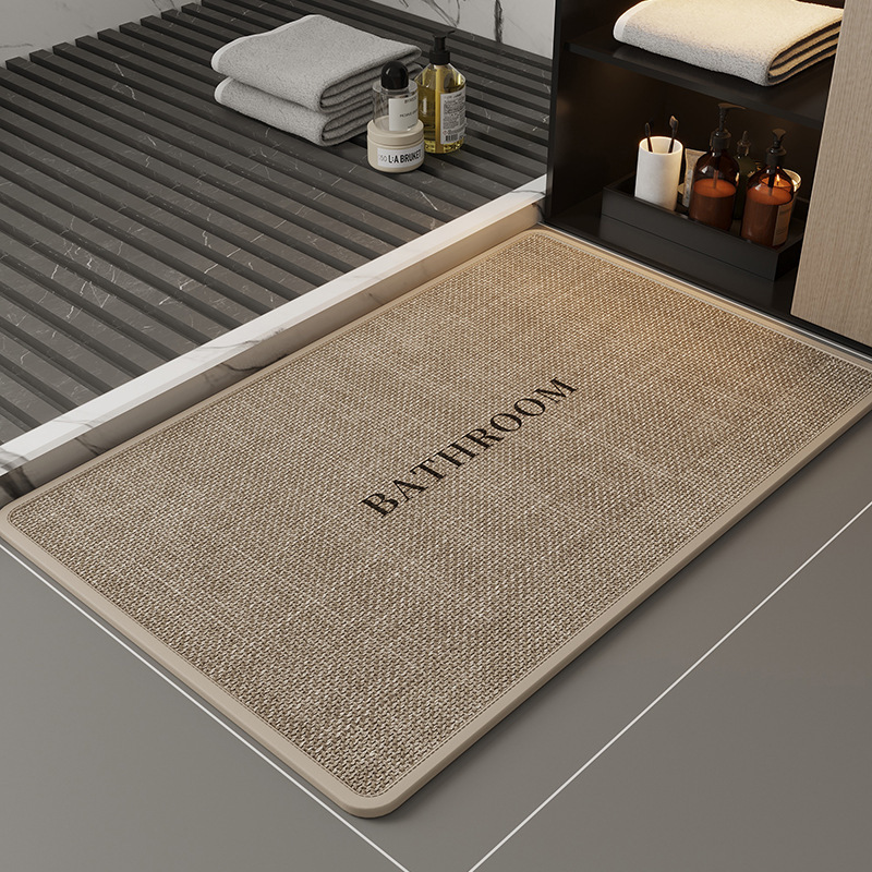 Linen woven anti-slip floor MATS for bathrooms, water-absorbing anti-slip floor MATS for toilets, and dirt-resistant and anti-drop floor MATS for washrooms Application Scenario