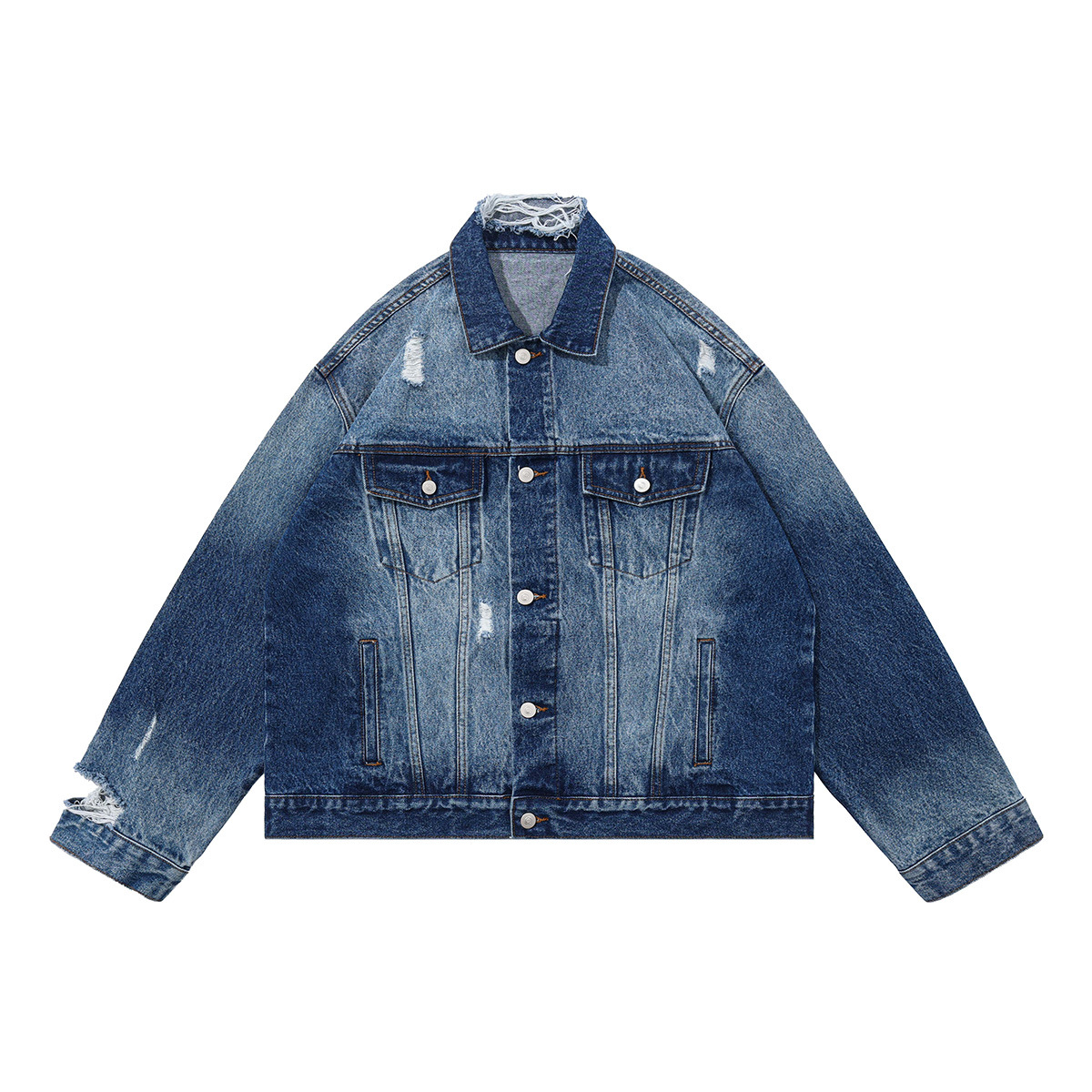Lanhai Men's Wear - 2025 Autumn/Winter New Collection: A classic and retro Japanese washed-out denim jacket for men Item Picture
