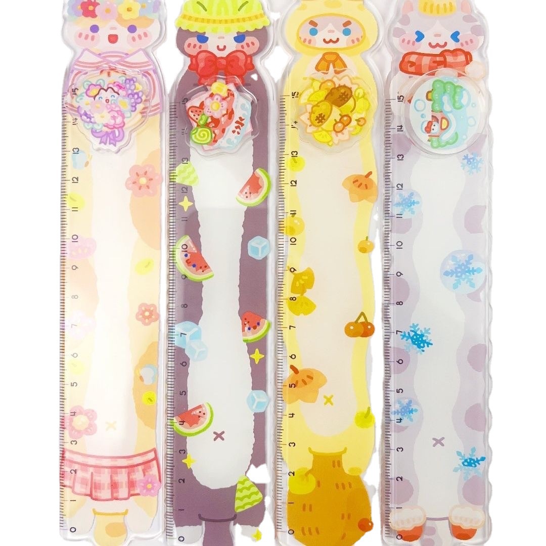 套尺/文具/文具用品/尺子套装/2724卡通直尺白底实物图