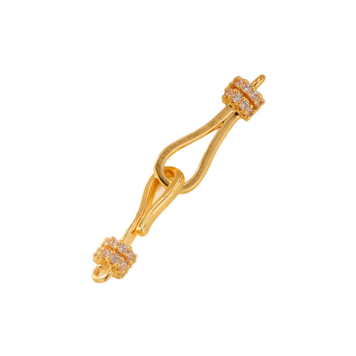 Smooth rope hook connection buckle, 18k copper gold-plated color-preserving high-end bracelet and necklace buckle, DIY accessory Item Picture