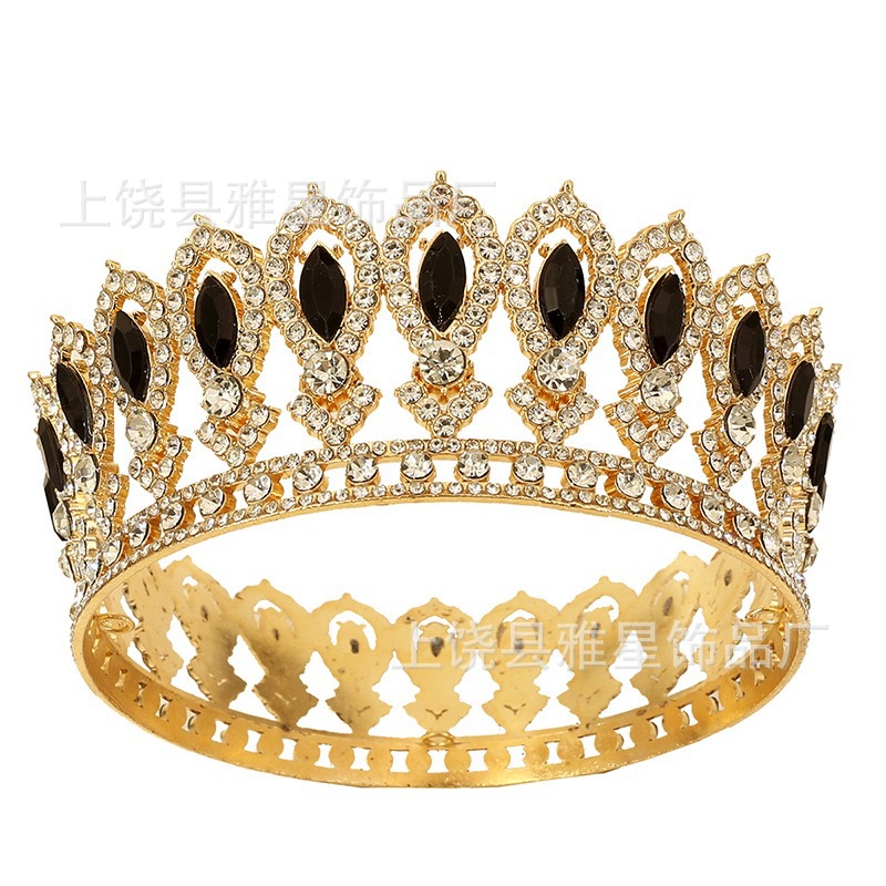 New diamond, gold and silver princess headwear in multiple colors, grand wedding dress, super glittering crystal, luxurious goddess bride Item Picture