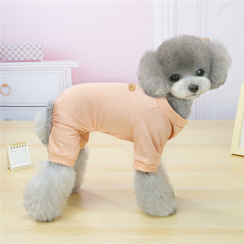 Primavera verano nuevo pet home wear teddy by bear dog cómodo y transpirable algodón versión coreana rayas home wear Application Scenario