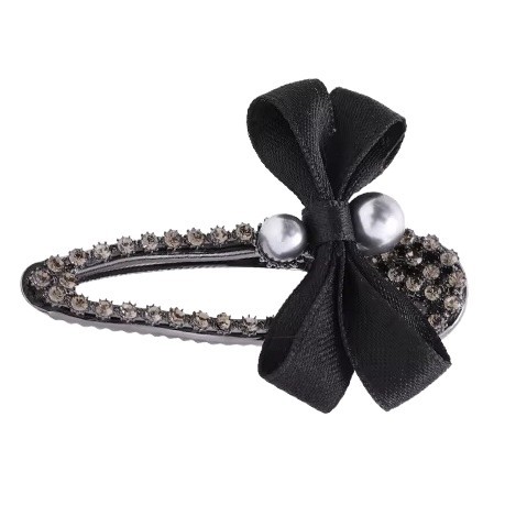 Water diamond bow duckbill clips, fashionable and high-end hair clips, headwear, hair clips, ladies' stylish bangs, side hair clips Item Picture