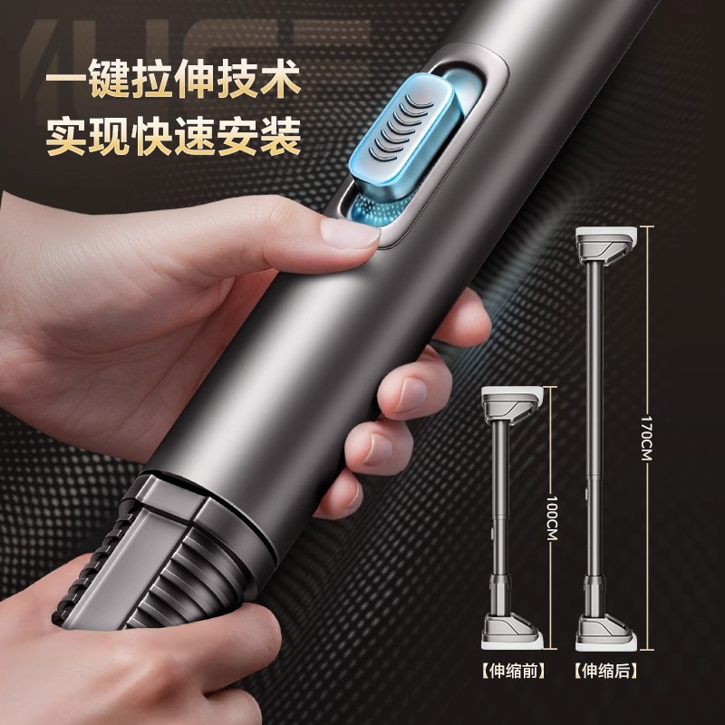 伸缩杆晾衣杆阳台固定卫生间浴帘杆衣柜挂衣杆窗帘杆家用加厚产品图