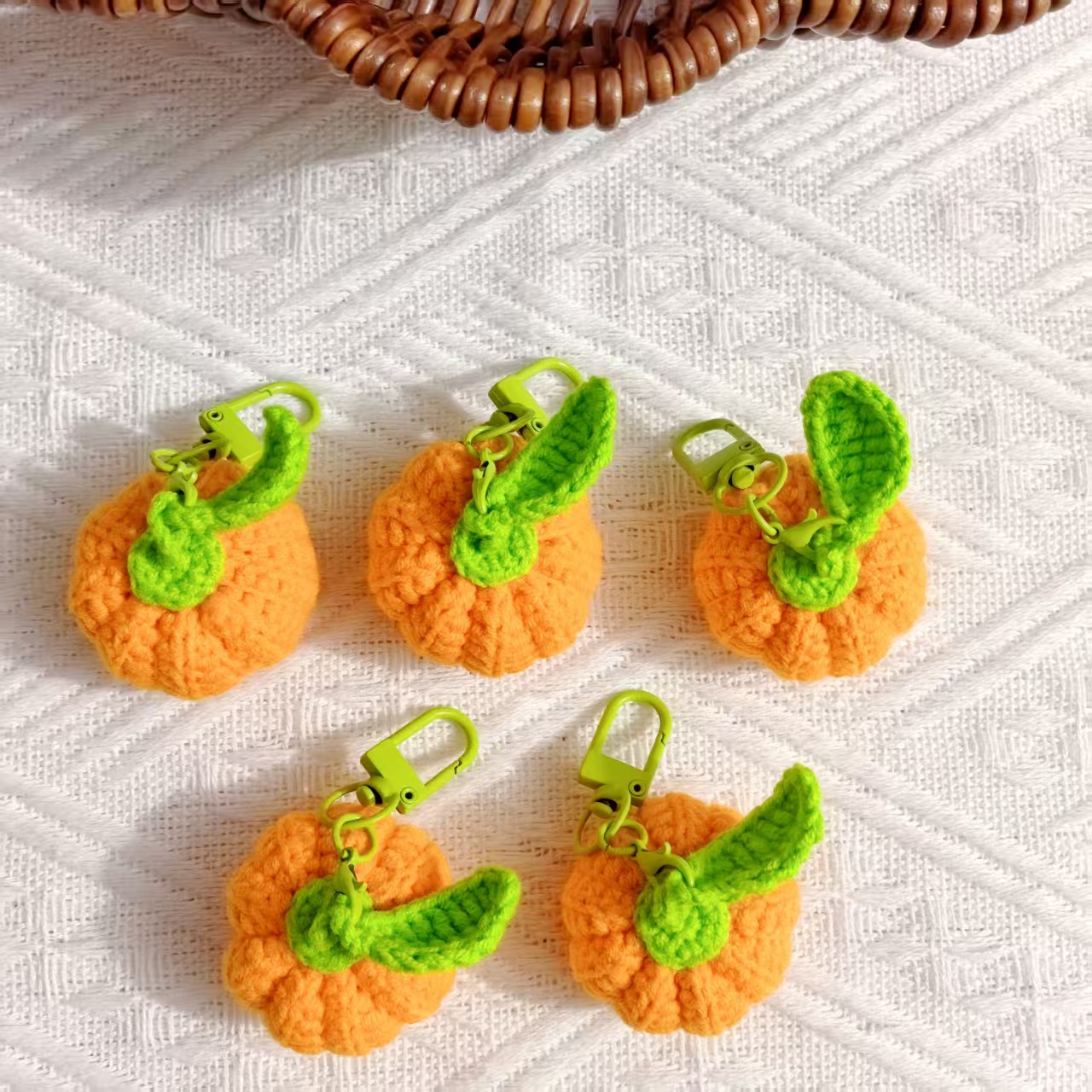 纯手工DIY钩织成品蔬菜西红柿钥匙扣小南瓜 包包挂件  手机挂饰