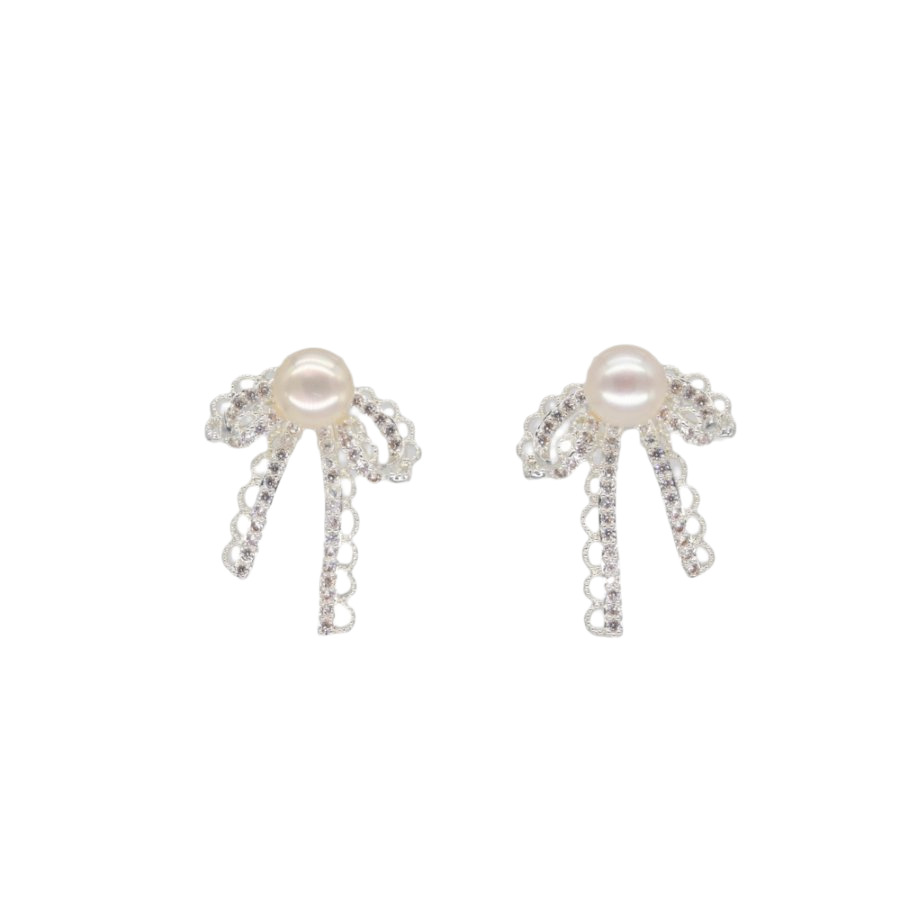 New high-quality copper-plated real gold S925 silver needle freshwater pearl stud earrings with a fresh and elegant style Item Picture