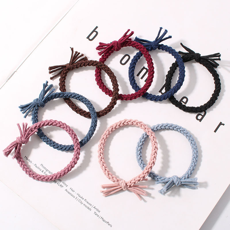 New cute hair band, elegant female style, hand-woven and knotted, high-elasticity hair tie, simple rubber band