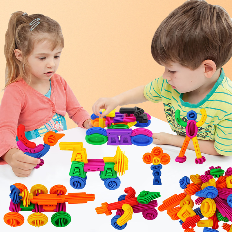 Hualong building block toys, plastic interlocking building blocks, desktop educational building blocks, intelligence building blocks, factory direct sales Specification image