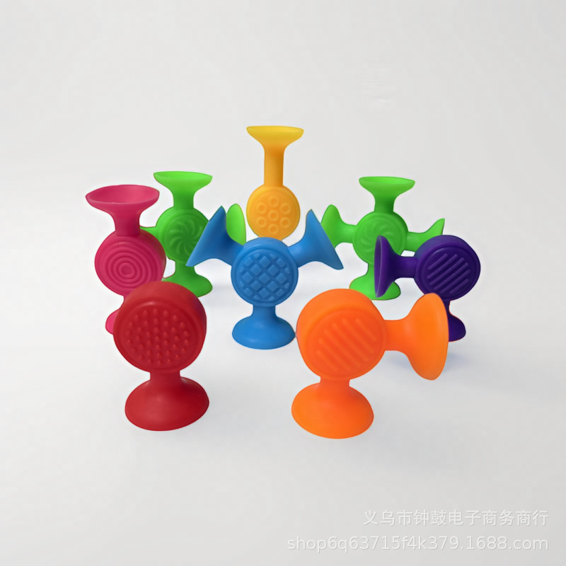 Cross-border texture sensory suction cups, soft building blocks, suction fun, sticky fun, travel car window toys, bath and bathroom toys details Picture