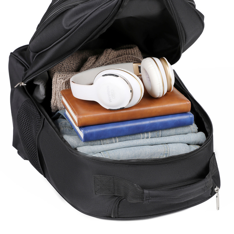 Large-capacity double-back handle bag for men's casual outdoor travel, Oxford fabric lightweight multi-compartment computer backpack Item Picture