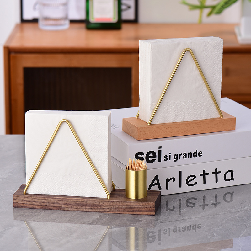 实木创意立式纸巾架咖啡厅酒店餐厅奶茶店餐巾纸托简约餐桌纸巾座