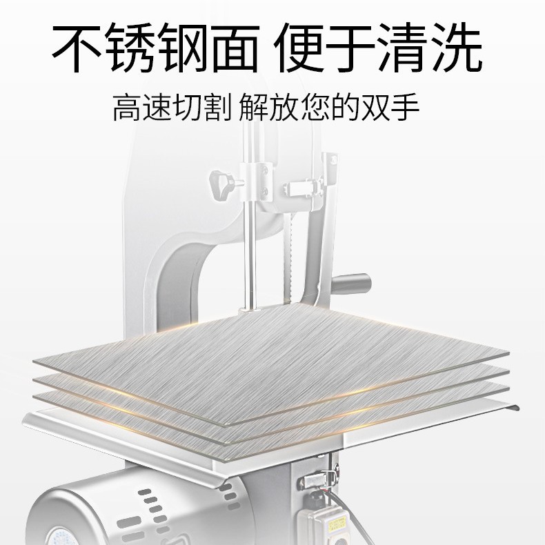 Cross-mirror commercial bone sawing machine, table-type electric frozen meat and pork rib cutting machine, canteen catering meat processing equipment manufacturer details Picture