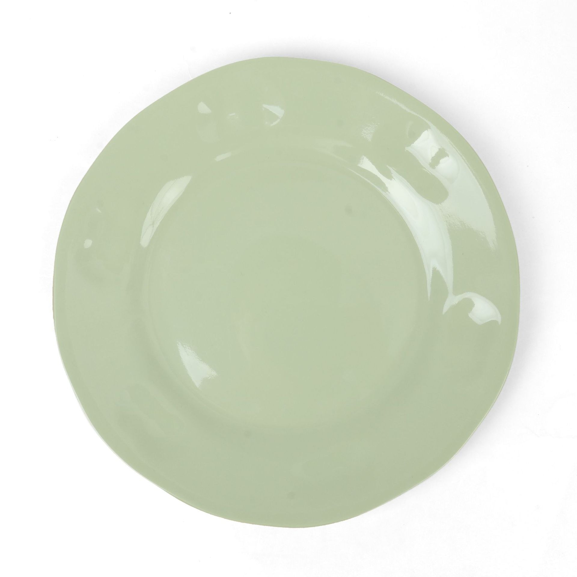 Foreign trade imitation porcelain plates, restaurant self-service round plates, green and shock-resistant plastic plates, rice pouring, fried noodles, stir-fried dishes, melamine plates Item Picture