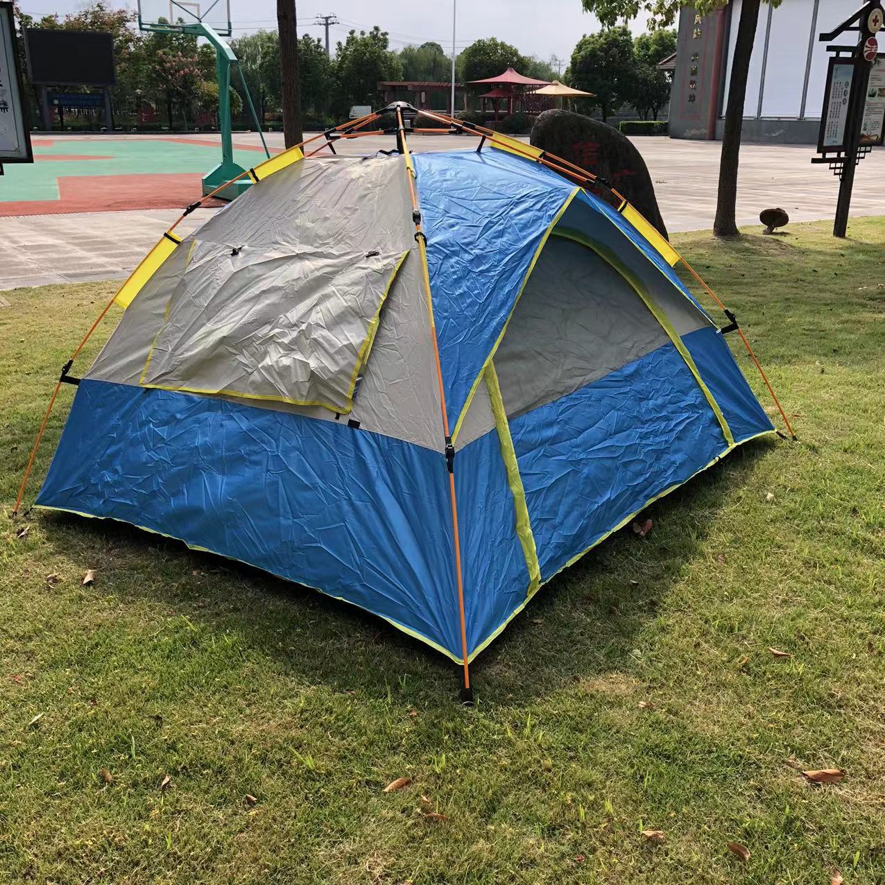 户外野营露营自驾游帐篷全自动3-4人两门两窗帐篷钓鱼帐防晒防雨细节图