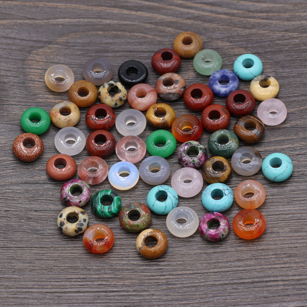 Wholesale of 5x10mm natural jade crystal abacus large-hole beads and loose beads diy bracelet accessories Specification image