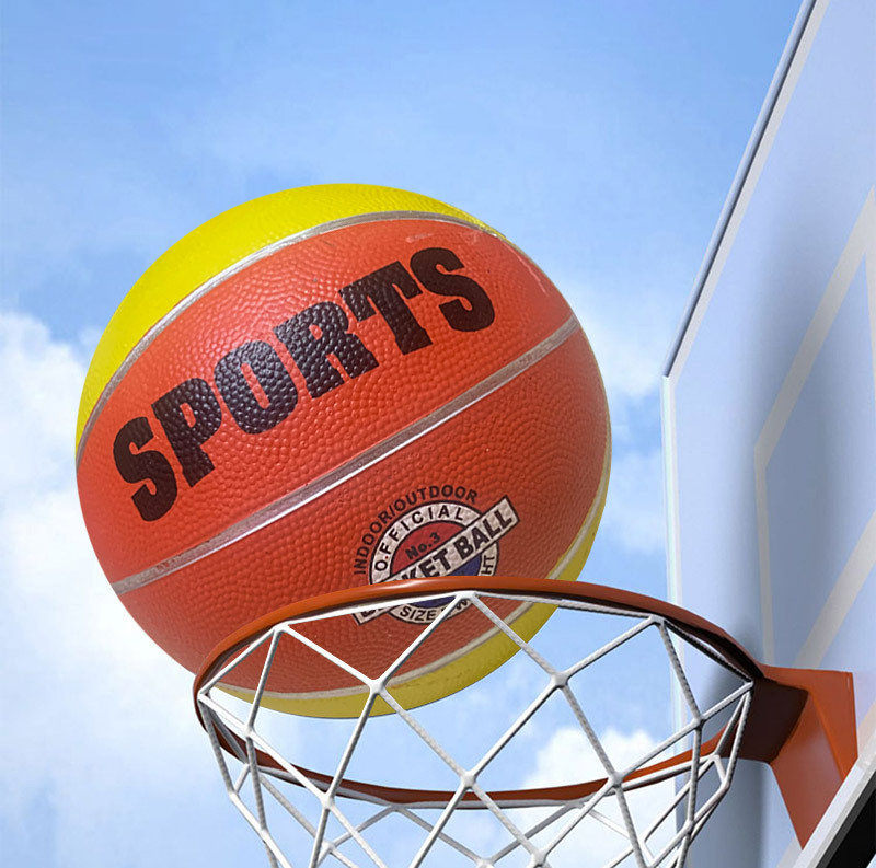 Cross-border new No. 3 rubber patterned basketball, multiple sports competition basketballs, high-quality wear-resistant basketballs for kindergartens details Picture
