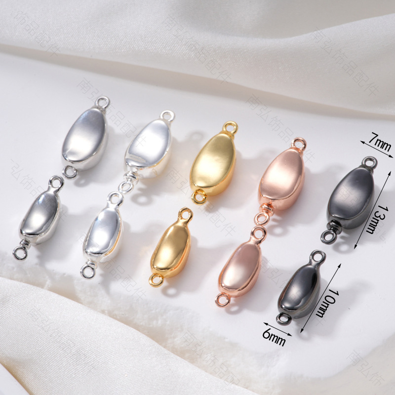 18k micro-inlaid gold ingot clasp diy pearl necklace connecting clasp bracelet sweater chain stick clasp Press clasp 2025 new style