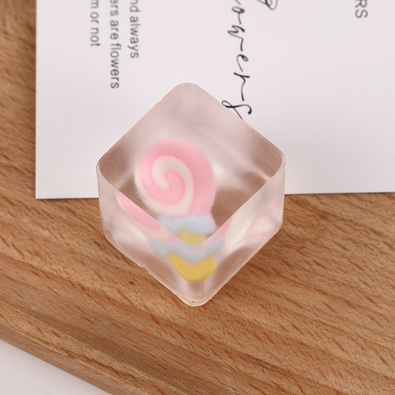 Fruit Animal Series red little octopus plastic stress-relieving toy Cartoon ice cube Kneading Fun Stress-relieving toy Specification image