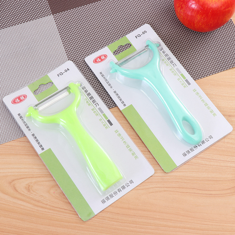 FQ-05 tienda de dos dólares engrosamiento de estilo puede cortar caña de azúcar mango de plástico cuchillo de pelar buen uso mango de plástico cepillo de acero inoxidable