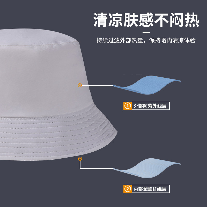 Cross-border fisherman's hat, men's waterproof quick-drying sun hat, outdoor sun protection hat, women's sun hat, advertising hat, basin hat customization Specification image