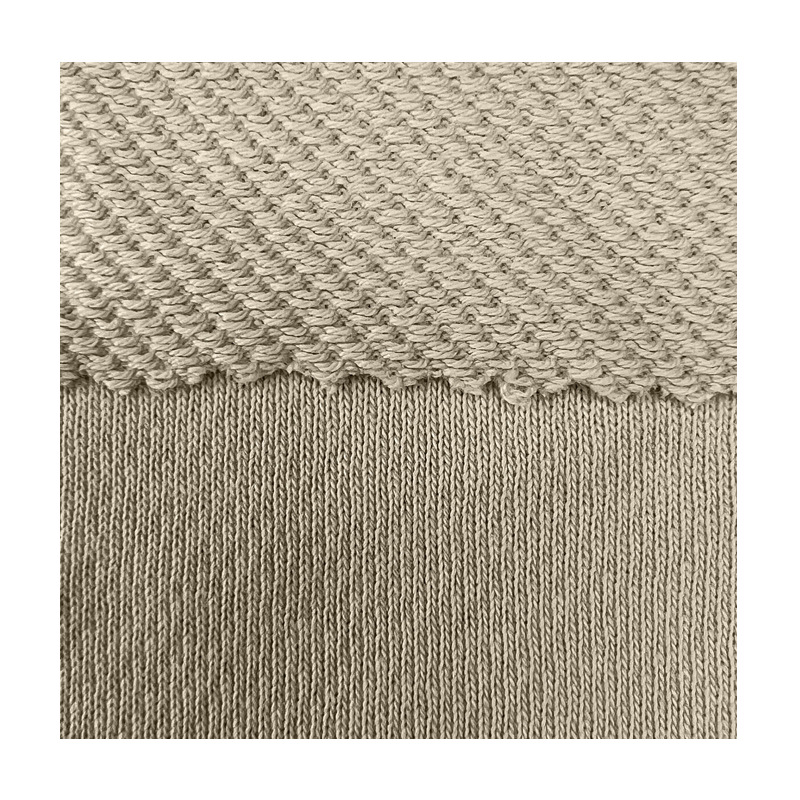 350g trendy brand pure cotton three-ply sweatshirt fabric, national trend knitted three-ply loop fabric Item Picture