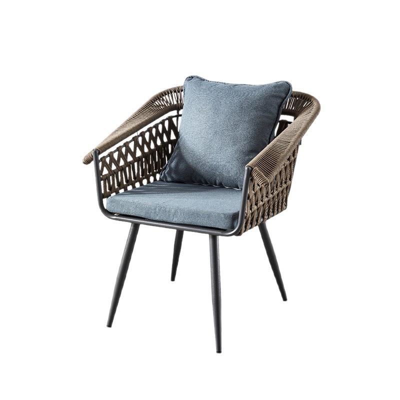 Outdoor table and chair combination, courtyard garden rattan chair, balcony viewing table and chair, outdoor open-air garden rattan backrest chair Item Picture