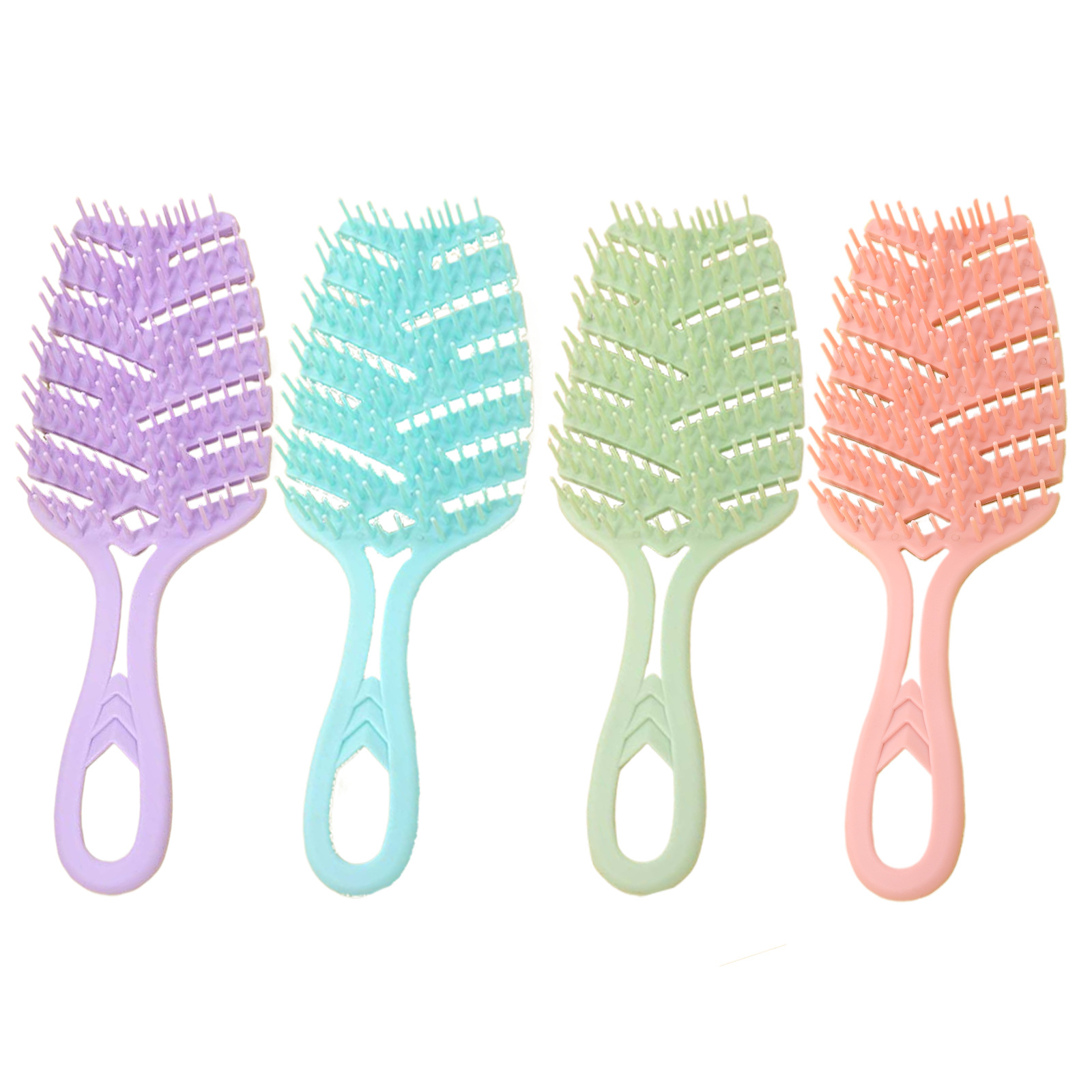 Baihe Multi-color hollowed-out massage comb Hair care handle care tool Item Picture