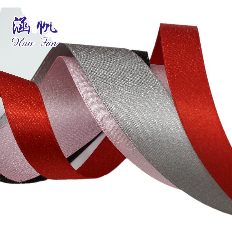 Hanfan Webbing, wholesale of gold and silver weft ribbons, color tin bags, gold weft ribbons, polyester fabric, hand-made accessories in stock Item Picture
