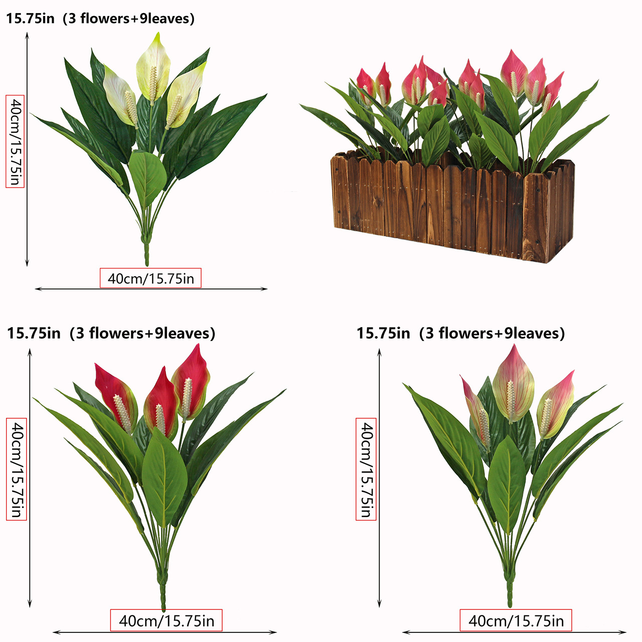 Artificial flowers: outdoor white anthurium, garden decoration, restaurant partition flowers, indoor red anthurium, indoor plastic anthurium, artificial plants Application Scenario