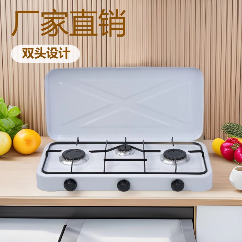 三头欧化炉GAS STOVE多功能 台式燃气灶批发 跨境户外 欧化炉现货产品图