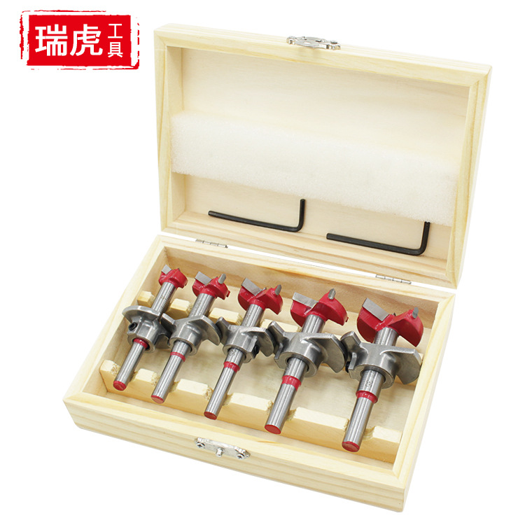 Positioning woodworking hole opener set, hard alloy flat wing drill adjustable hinge hinge hole reamer 15-35mm full figure