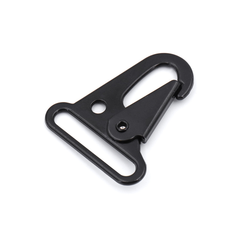 Zinc alloy eagle-beak buckle, knife buckle, webbing, silver keychain, electrophoretic black mountaineering and outdoor hook buckle, metal dog buckle Specification drawing