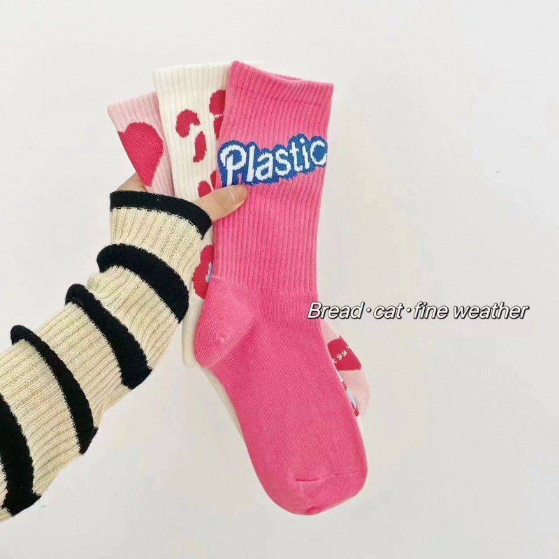 Amor calcetines rosa calcetines mujer ins maré versátil primavera otoño día lindos personalidad outwear deportivo medias verano details Picture