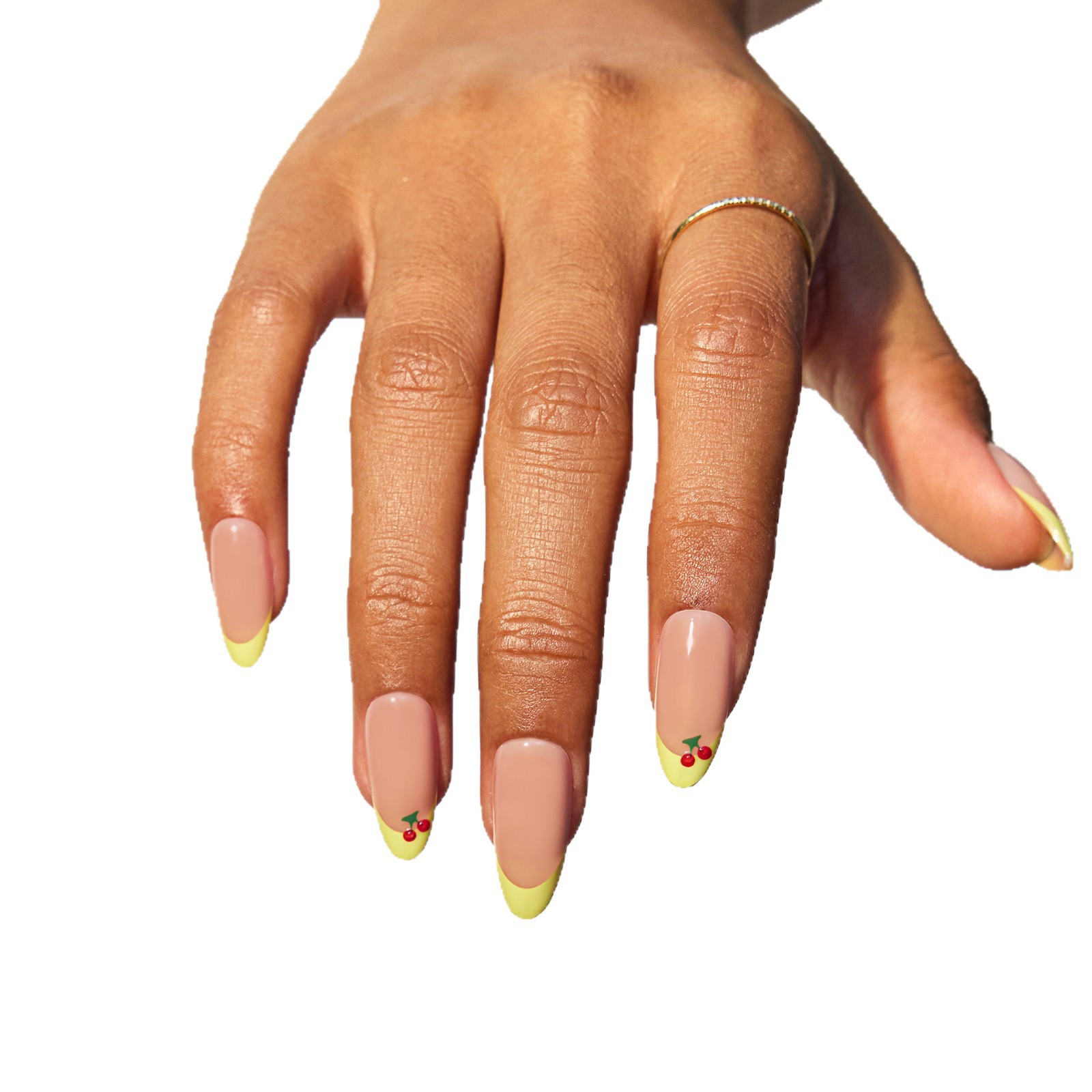 30-piece French cherry cross-border wearable nail custom nail pieces, high-end American region high-end feel fake nail factory wholesale Item Picture