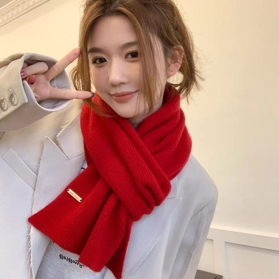 One-piece consignment New Year's Ankela red checkered scarf, winter atmosphere, versatile women's cashmere hand feel scarf, warm shawl, wholesale from street stalls Specification image